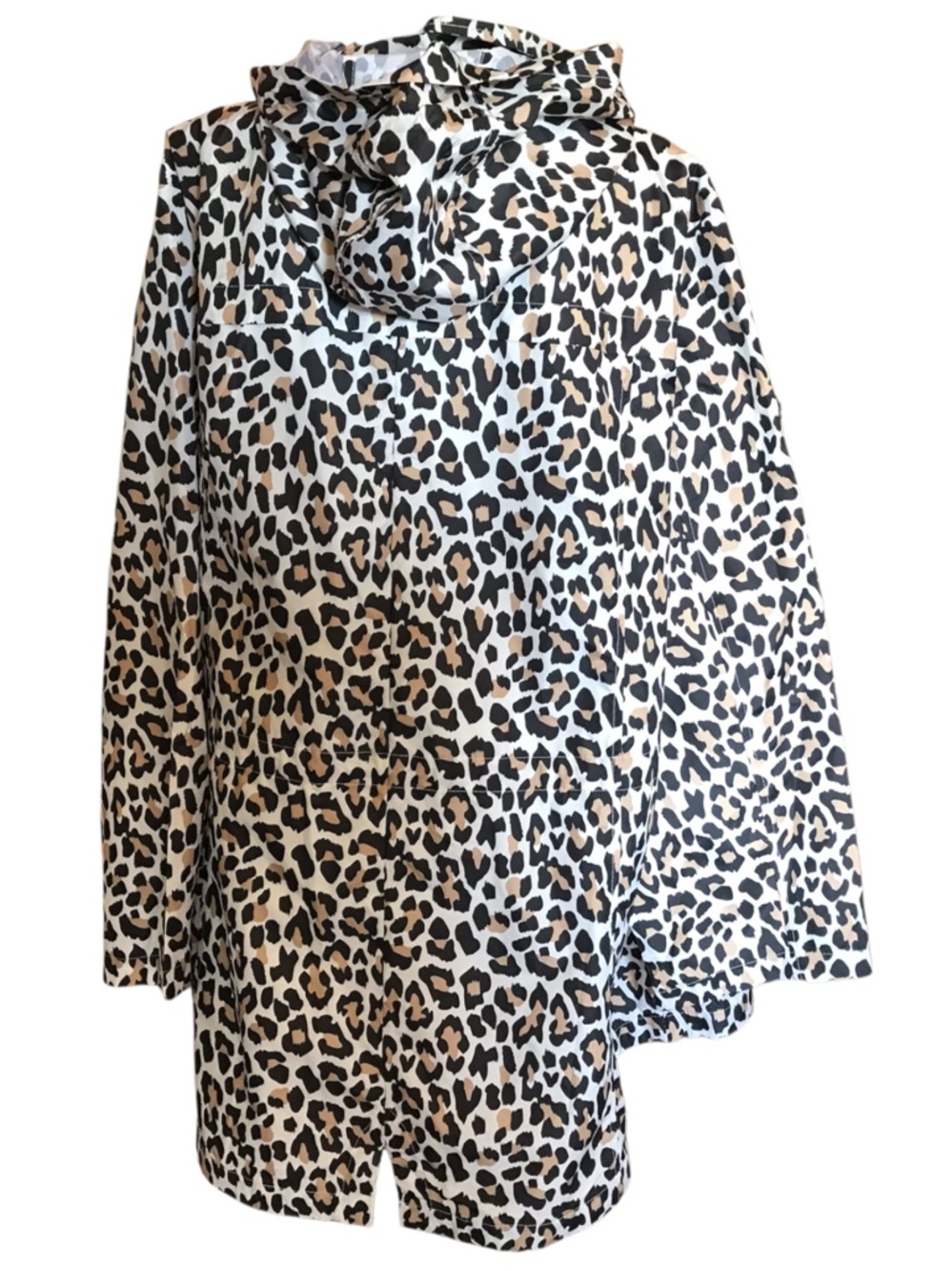 Susan Graver Leopard Print Hooded Zip up Jacket - Black & Cream - Picture 2 of 4